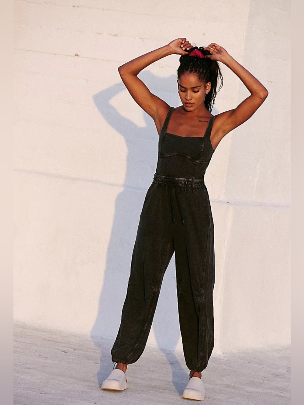 Free people inbound onesie in charcoal/black